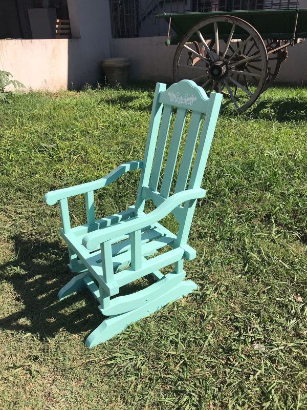 MECEDORA PATINADA VERDE VINTAGE SILLON HAMACA. COD: 59904