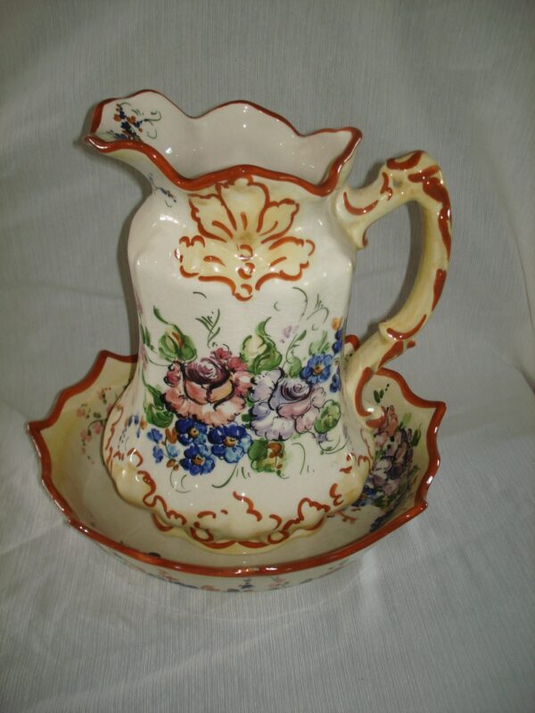 JARRA Y JOFAINA CERAMICA ESMALTADA MADE IN ITALY . COD: 68009