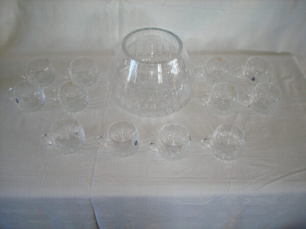 PONCHERA CRISTAL Y 12 TAZAS CRISTAL CRAFT IMPECABLE. COD: 61705 - Image 2