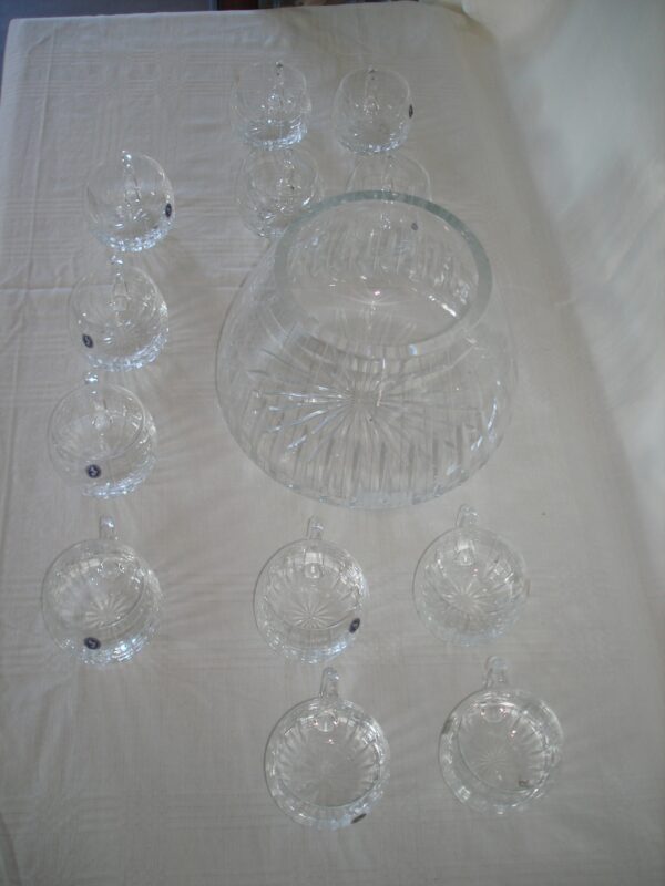 PONCHERA CRISTAL Y 12 TAZAS CRISTAL CRAFT IMPECABLE. COD: 61705 - Image 4