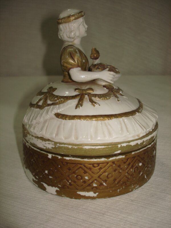 ALHAJERO PORCELANA ALEMANA CON FIGURA DAMA ANTIGUA. COD: 51304 - Image 5