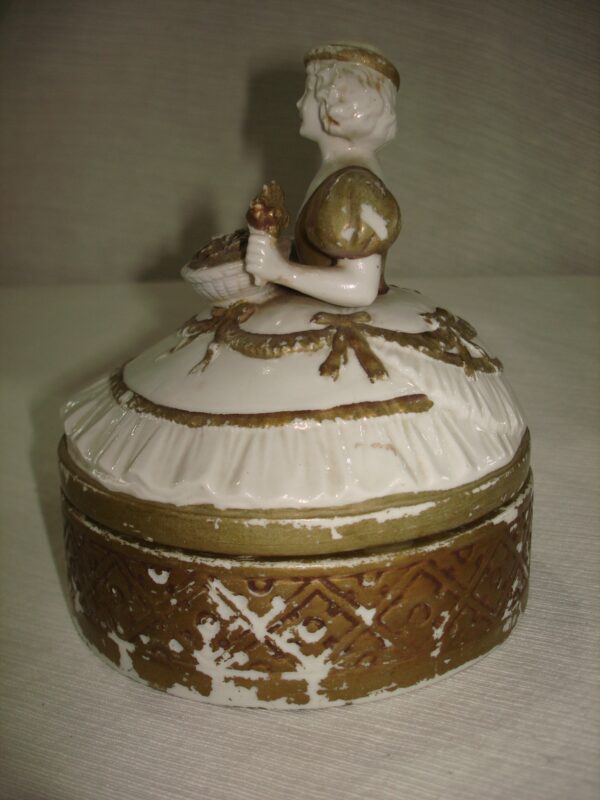 ALHAJERO PORCELANA ALEMANA CON FIGURA DAMA ANTIGUA. COD: 51304 - Image 7
