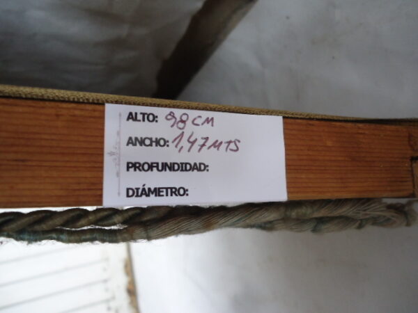 CUADRO TAPIZ GOBELINO ANTIGUO CON BASTIDOR DE MADERA. COD: 73605 - Image 7