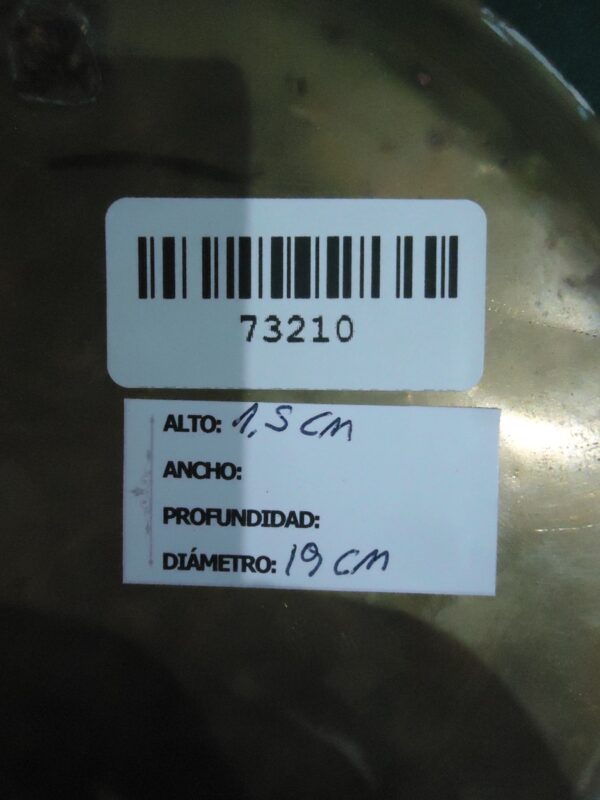 LOTE DE 2 CENICEROS Y PLATO LABRADO EN BRONCE COD: 73208/73210 - Image 6