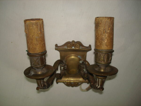 APLIQUE ANTIGUO DE BRONCE DOS LUCES. COD: 18019 - Image 7