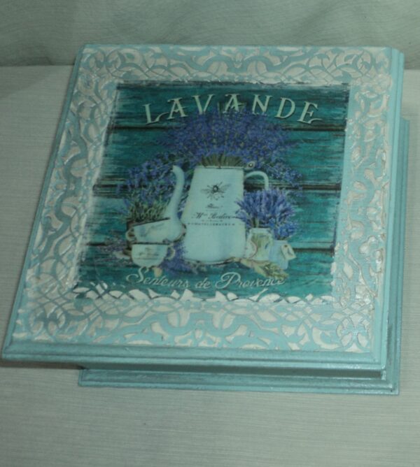 CAJA DE TE MADERA PATINADA VINTAGE ROMANTIC. COD: 73203B - Image 3