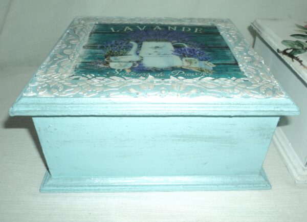 CAJA DE TE MADERA PATINADA VINTAGE ROMANTIC. COD: 73203B - Image 4