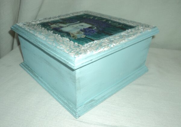 CAJA DE TE MADERA PATINADA VINTAGE ROMANTIC. COD: 73203B - Image 5