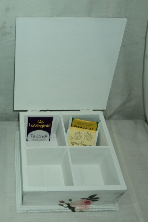 CAJA DE TE MADERA MACIZA PATINA SHABY CHIC ROMANTIC. COD: 73203A - Image 6