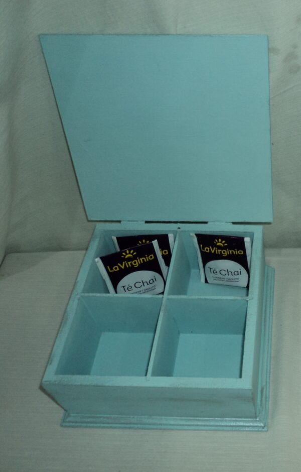 CAJA DE TE MADERA PATINADA VINTAGE ROMANTIC. COD: 73203B - Image 6