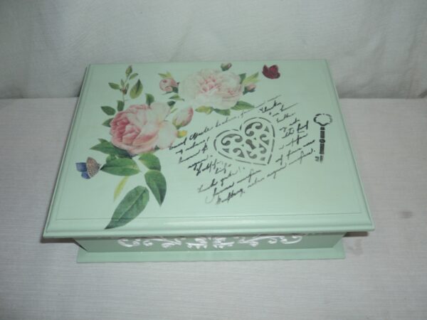 CAJA PARA TE MADERA MACIZA PATINA VINTAGE ROMANTIC 6 DIVISIONES. COD: 73205 - Image 3