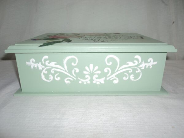 CAJA PARA TE MADERA MACIZA PATINA VINTAGE ROMANTIC 6 DIVISIONES. COD: 73205 - Image 4