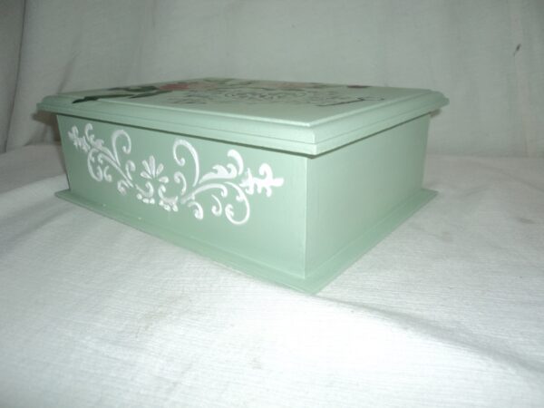 CAJA PARA TE MADERA MACIZA PATINA VINTAGE ROMANTIC 6 DIVISIONES. COD: 73205 - Image 5