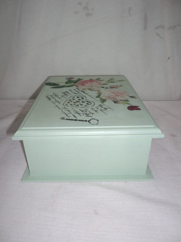 CAJA PARA TE MADERA MACIZA PATINA VINTAGE ROMANTIC 6 DIVISIONES. COD: 73205 - Image 6