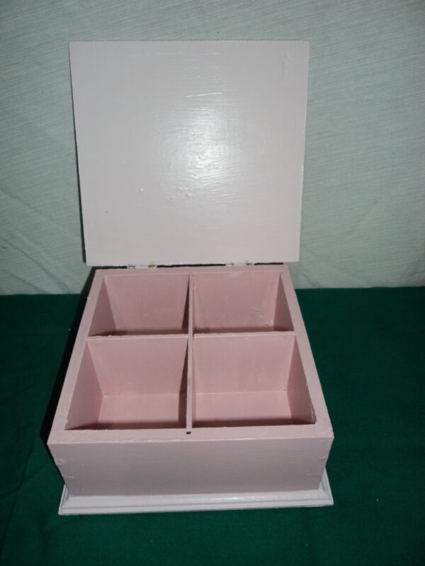 CAJA DE TE MADERA PATINADA VINTAGE ROMANTIC. COD 73203C - Image 8