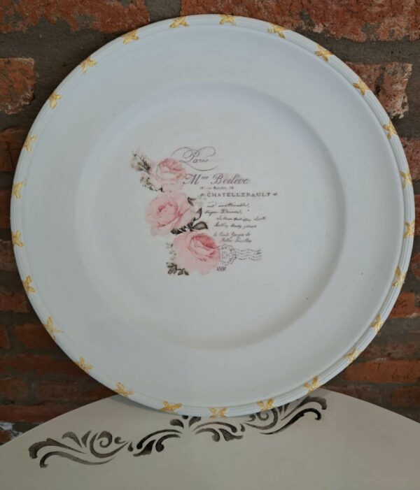 FUENTE O BANDEJA METAL PLATEADO TOLEDO INTERVENIDA SHABY CHIC ROMANTIC. COD. 473129 - Image 3