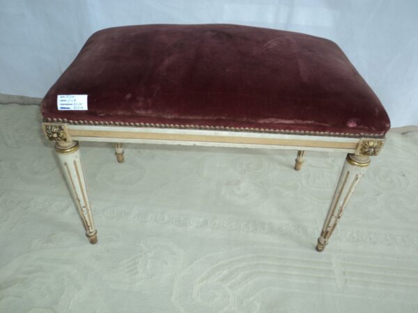 BANQUETA DE DORMITORIO ESTILO FRANCES LUIS XVI PATINADA. COD: 82304 - Image 8