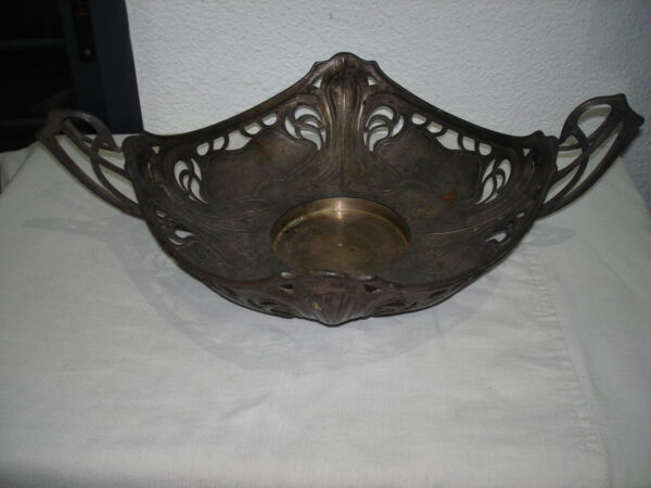 CENTRO DE MESA METAL ESTILO ART NOVEAU JARDINERA FRUTERA. COD: 48804