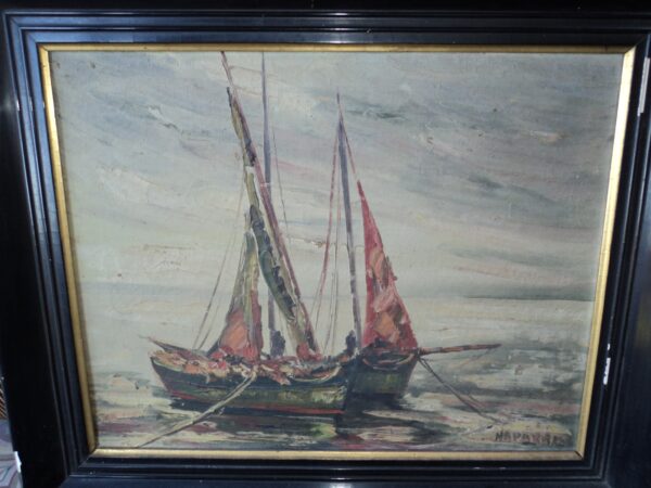 CUADRO ANTIGUO AL OLEO SOBRE TELA PINTOR VASCO GOÑI NAPARRA. COD: 37161 - Image 4