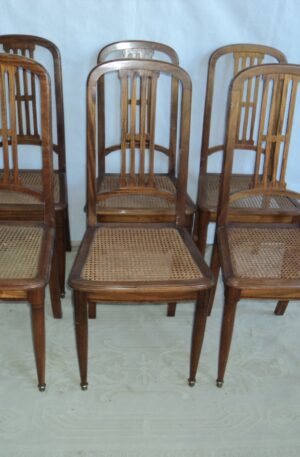 6 SILLAS ANTIGUAS DE COMEDOR  CON ESTERILLA VEGETAL. COD: 83806