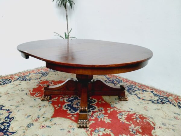 MESA DE COMEDOR EN NOGAL ITALIANO CON DOS TABLAS DE ALARGUE. COD: 87209 - Image 9