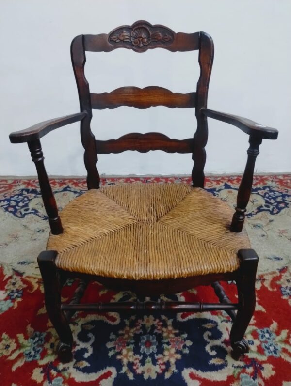 SILLON UN CUERPO ANTIGUO ESTILO FRANCES PROVENZAL ENJUNCADO. COD: 87222 - Image 6