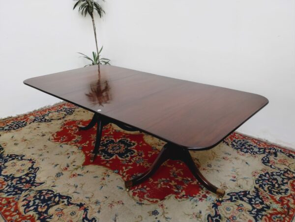 MESA DE COMEDOR ESTILO INGLES SHERATON DOBLE PATA Y TABLA DE ALARGUE. COD: 87404 - Image 3