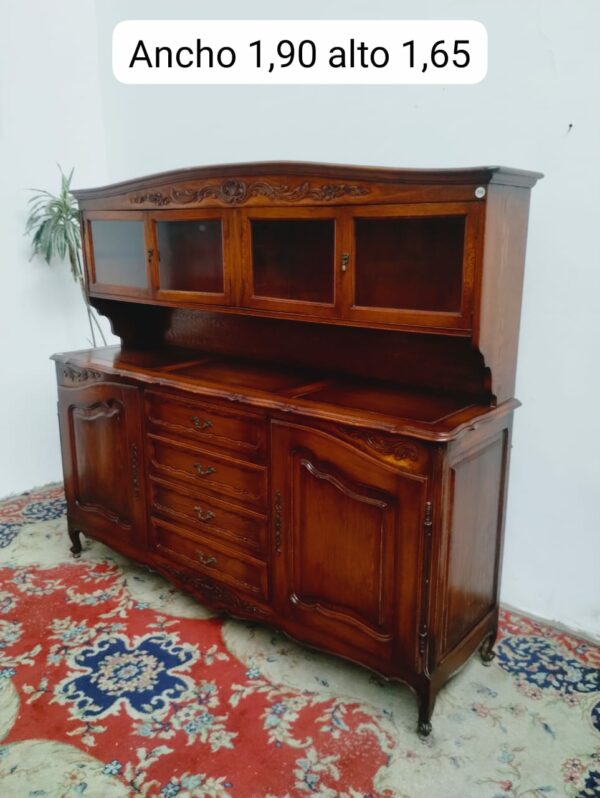 MUEBLE APARADOR CON ALZADA ESTILO FRANCES PROVENZAL EN ROBLE. COD: 88201 - Image 3
