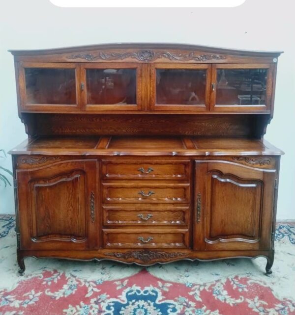 MUEBLE APARADOR CON ALZADA ESTILO FRANCES PROVENZAL EN ROBLE. COD: 88201
