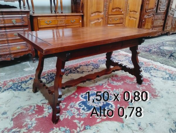 MESA ANTIGUA ESTILO VASCO PROVENZAL IDEAL COMEDOR SALA O ESCRITORIO. COD: 88705 - Image 3