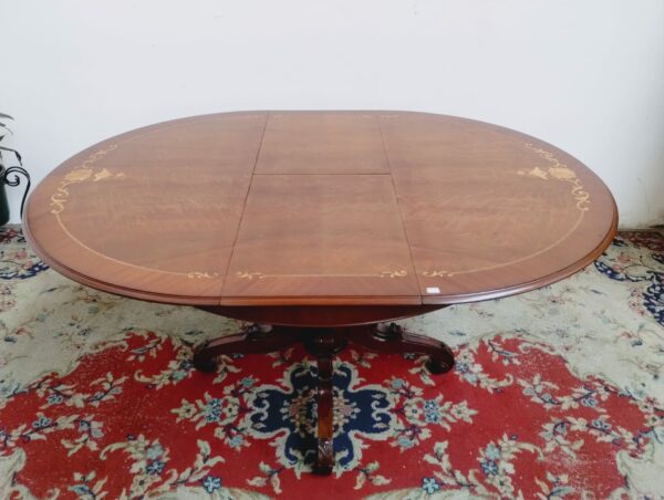 MESA DE COMEDOR ESTILO FRANCES CON MARQUETERIA PALO DE ROSA. COD: 88502 - Image 2