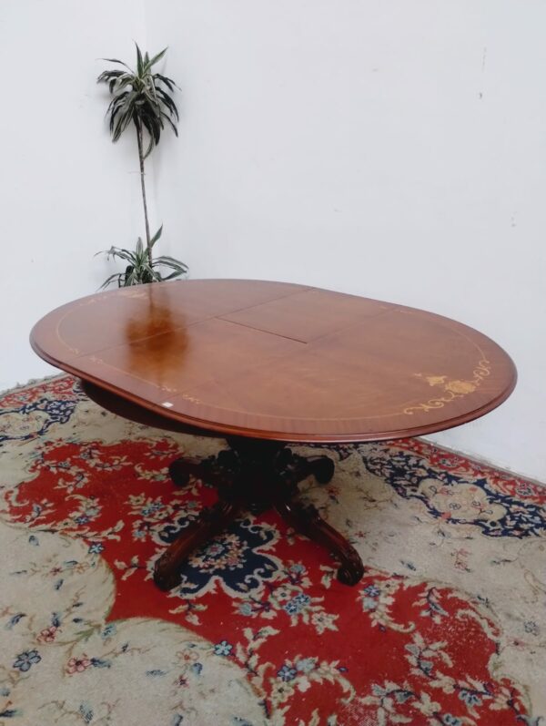 MESA DE COMEDOR ESTILO FRANCES CON MARQUETERIA PALO DE ROSA. COD: 88502 - Image 4