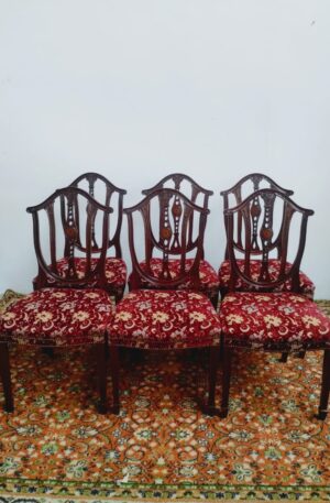 JUEGO DE 6 SILLAS ESTILO INGLES EN CAOBA SILLA INGLESA . COD: 88812