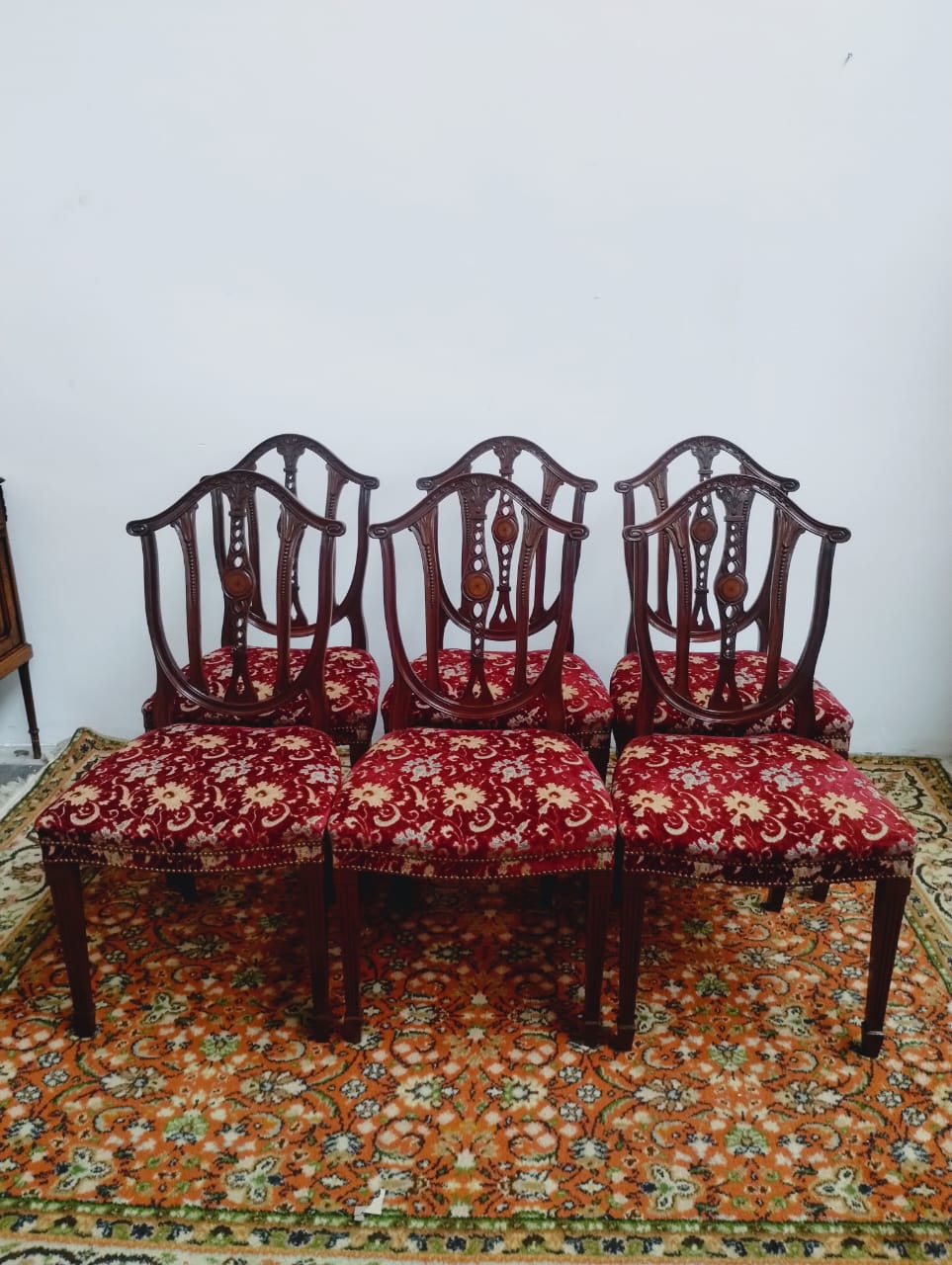 JUEGO DE 6 SILLAS ESTILO INGLES EN CAOBA SILLA INGLESA . COD: 88812