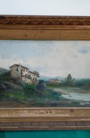 CUADRO EUROPEO PINTOR ESPAÑOL RICARDO MANZANET ( 1853 - 1939). COD: 89414