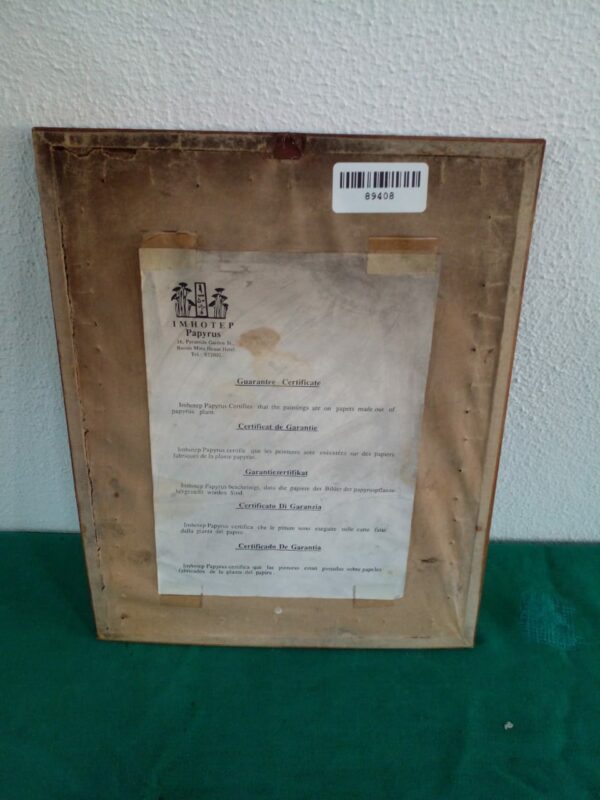 CUADRO PAPIRO EGIPCIO CON CERTIFICADO. COD: 89408 - Image 6