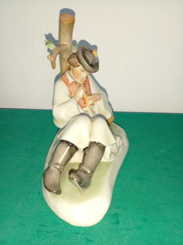 FIGURA DE PORCELANA ANTIGUA COLECCION JOVEN CON FLAUTA. COD: 89501 - Image 6