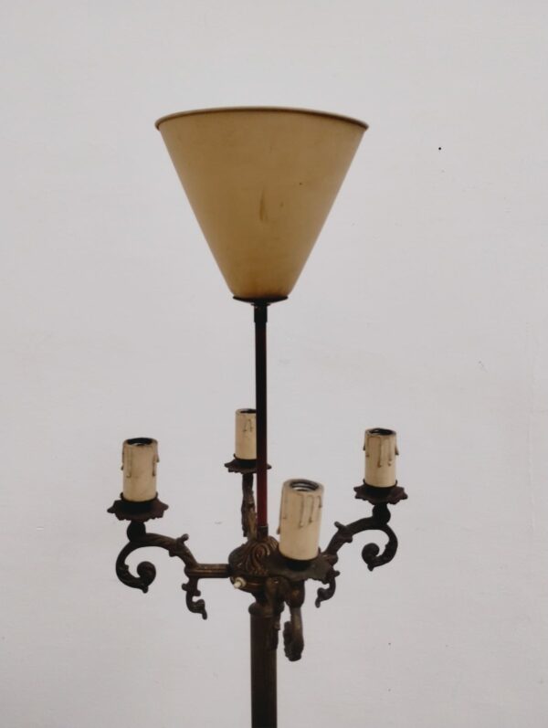 LAMPARA DE PIE ANTIGUA EN BRONCE Y MARMOL 5 LUCES. COD: 90507 - Image 9