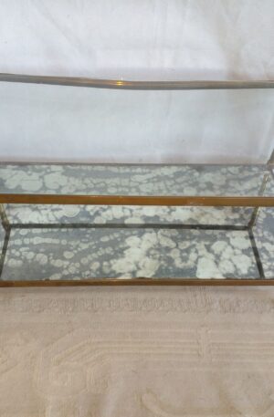 MESA RATONA DISEÑO DOBLE PLANO EN BRONCE Y VIDRIO. COD: 39002