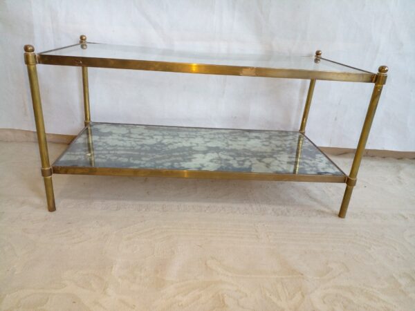 MESA RATONA DISEÑO DOBLE PLANO EN BRONCE Y VIDRIO. COD: 39002 - Image 4