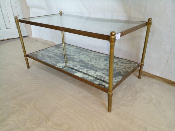 MESA RATONA DISEÑO DOBLE PLANO EN BRONCE Y VIDRIO. COD: 39002 - Image 7