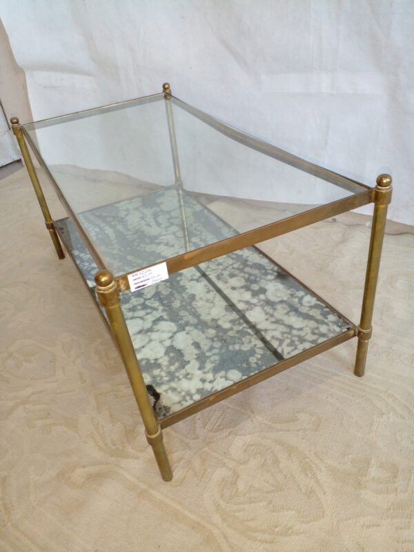 MESA RATONA DISEÑO DOBLE PLANO EN BRONCE Y VIDRIO. COD: 39002 - Image 8