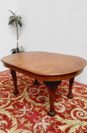 MESA DE COMEDOR ANTIGUA ESTILO INGLES CHIIPENDALE EN ROBLE. COD: 91011