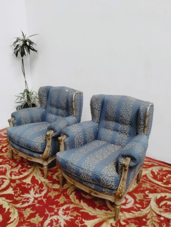 2 SILLONES ESTILO FRANCES LUIS XVI BERGER PATINA ORIGINAL. COD: 91006 - Image 3