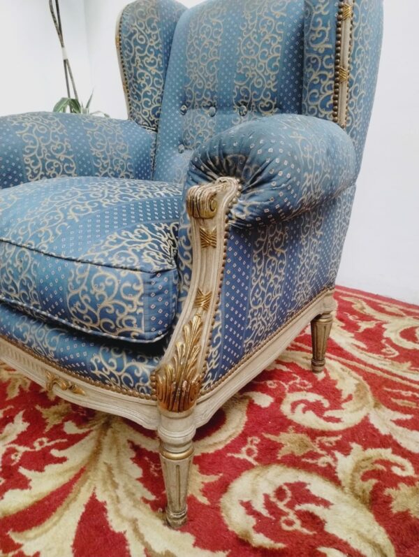 2 SILLONES ESTILO FRANCES LUIS XVI BERGER PATINA ORIGINAL. COD: 91006 - Image 5