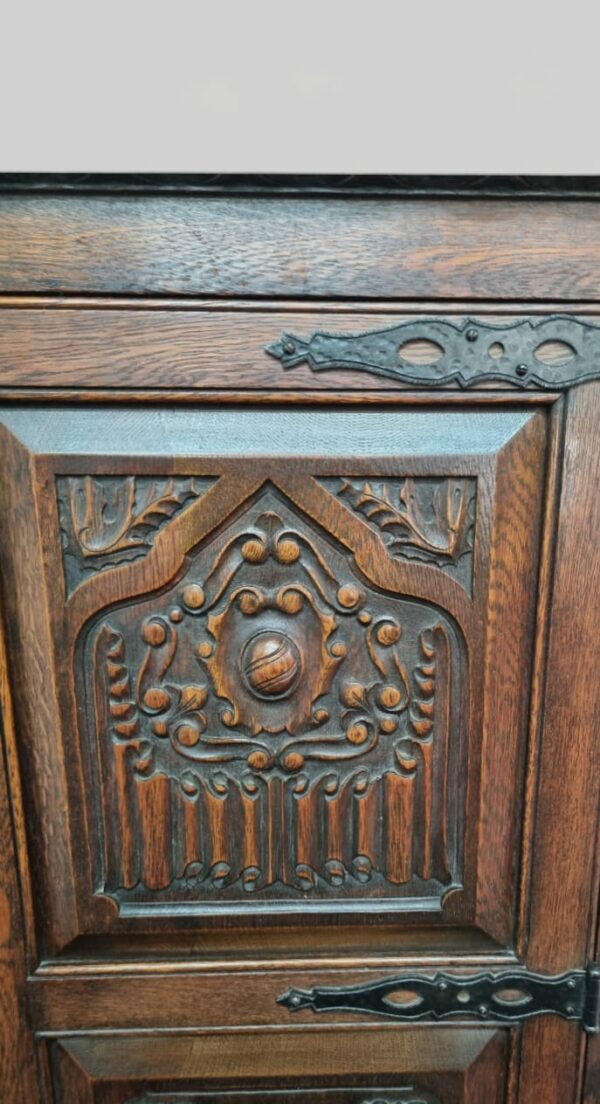 MUEBLE ANTIGUO ARMARIO COLONIAL ESPAÑOL EN ROBLE TALLADO. COD: 91203 - Image 5