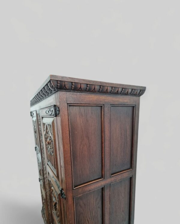 MUEBLE ANTIGUO ARMARIO COLONIAL ESPAÑOL EN ROBLE TALLADO. COD: 91203 - Image 8