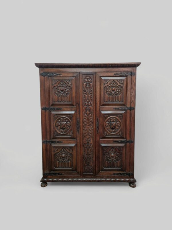 MUEBLE ANTIGUO ARMARIO COLONIAL ESPAÑOL EN ROBLE TALLADO. COD: 91203 - Image 9