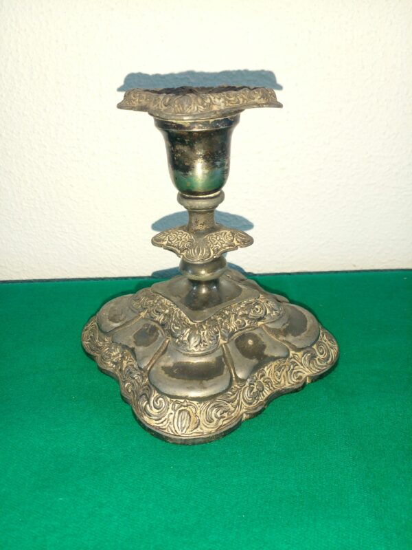 CANDELERO ANTIGUO PORTA VELAS METAL PLATEADO. COD: 81103 - Image 5