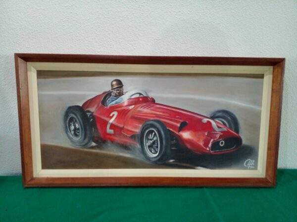 CUADRO AL OLEO PINTOR ENTRERRIANO FABRICIO ULRICH, TITULADO FANGIO 1957. PRECIO US$ 250 - Image 2